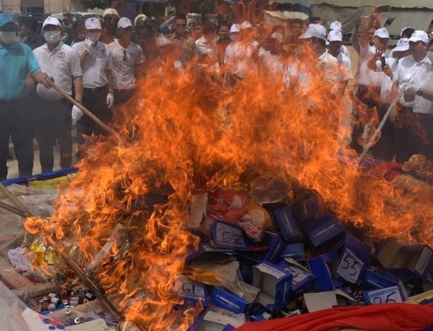 Myanmar verbrennt beschlagnahmte Drogen im Wert von 446 Millionen US-Dollar